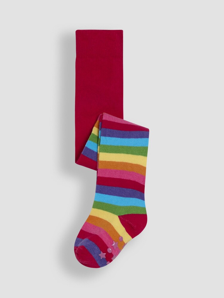 JoJo Maman Bébé Rainbow Stripe Cotton Rich Tights - Image 1 of 3 JoJo Maman Bébé Rainbow Stripe Cotton Rich Tights - Image 1 of 3