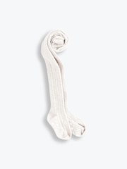 JoJo Maman Bébé Cream Cotton Rich Cable Tights - Image 1 of 1