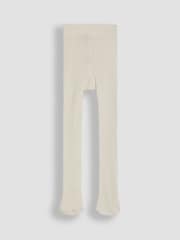 JoJo Maman Bébé Cream Cotton Rich Plain Tights - Image 2 of 3