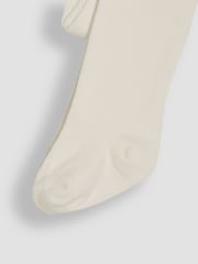JoJo Maman Bébé Cream Cotton Rich Plain Tights - Image 3 of 3