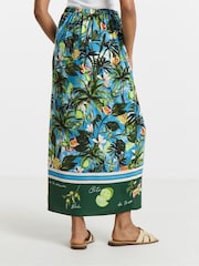 Simply Be Green Tropical Border Print Wrap Skirt - Image 2 of 4
