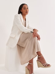 Nude Pink Forever Comfort® Bling Strap High Wedges - Image 2 of 9