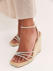 Nude Pink Forever Comfort® Bling Strap High Wedges - Image 4 of 9