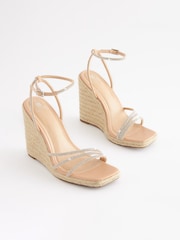 Nude Pink Forever Comfort® Bling Strap High Wedges - Image 5 of 9