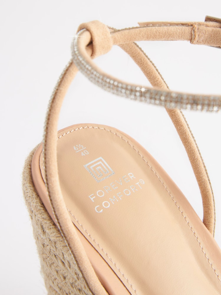 Nude Pink Forever Comfort® Bling Strap High Wedges - Image 9 of 9 Nude Pink Forever Comfort® Bling Strap High Wedges - Image 9 of 9