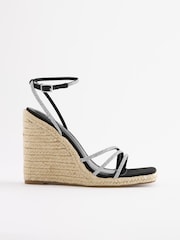 Black Forever Comfort® Bling Strap High Wedges - Image 2 of 5