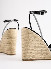 Black Forever Comfort® Bling Strap High Wedges - Image 3 of 5