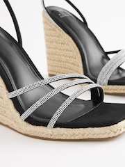 Black Forever Comfort® Bling Strap High Wedges - Image 4 of 5