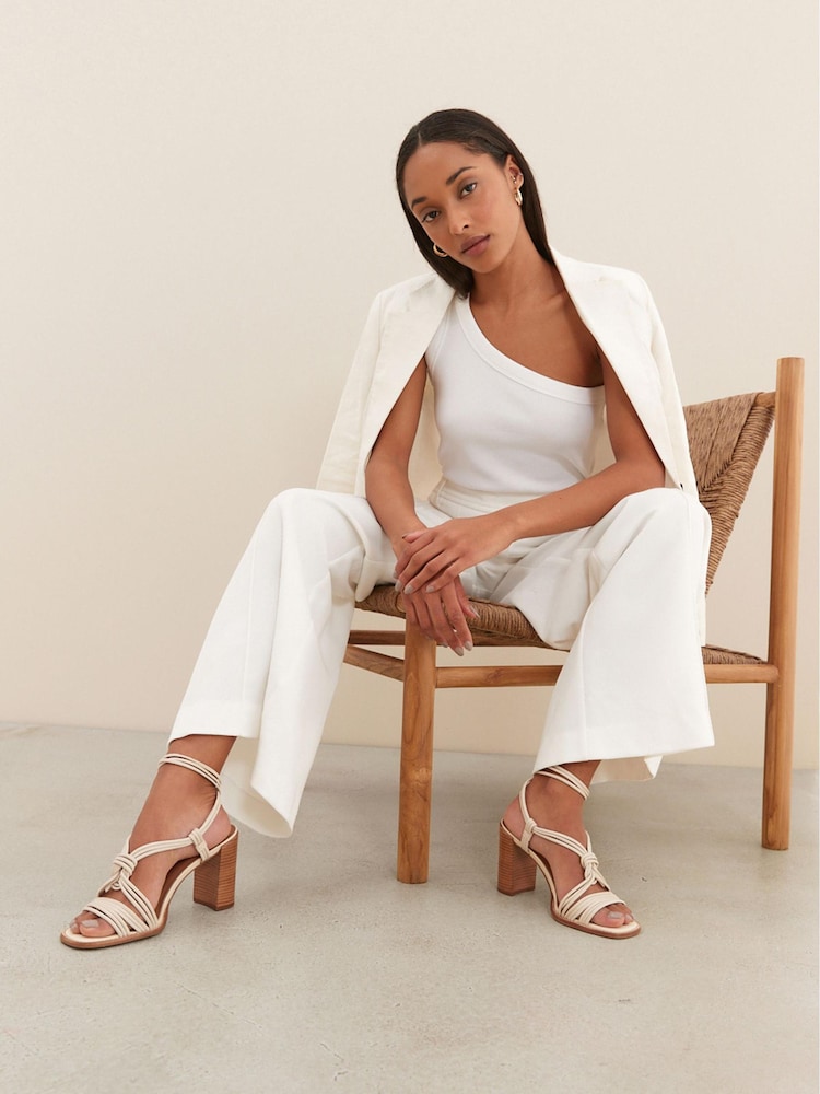 Bone Signature Leather Knotted Strap Block Heeled Sandals - Image 2 of 9