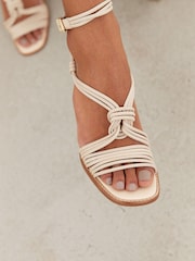 Bone Signature Leather Knotted Strap Block Heeled Sandals - Image 5 of 9