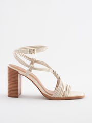 Bone Signature Leather Knotted Strap Block Heeled Sandals - Image 6 of 9