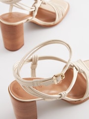 Bone Signature Leather Knotted Strap Block Heeled Sandals - Image 8 of 9