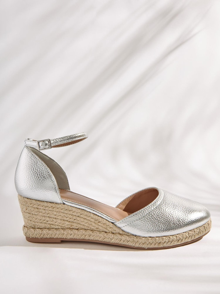 Silver Regular/Wide Fit Forever Comfort® Closed Toe Wedges - Image 3 of 7