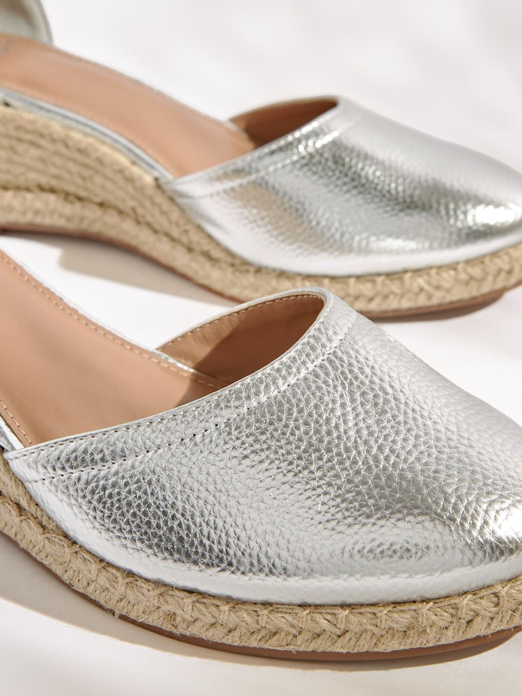 Silver Regular/Wide Fit Forever Comfort® Closed Toe Wedges - Image 5 of 7