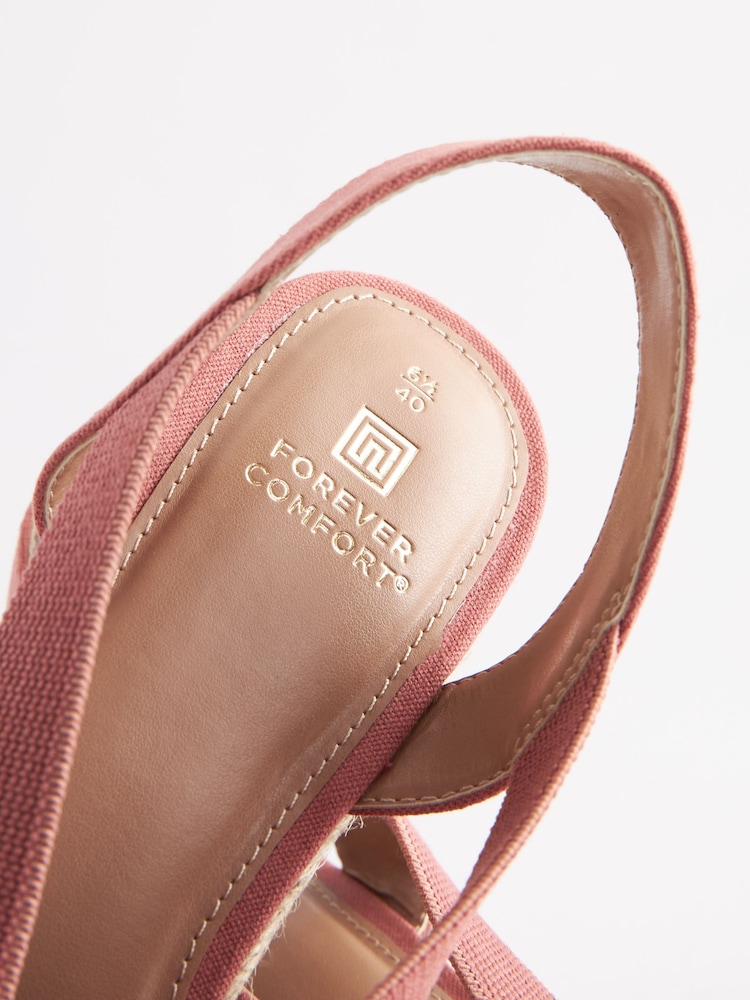 Pink Regular/Wide Fit Forever Comfort® Elastic Closed Toe Wedges - Image 8 of 8