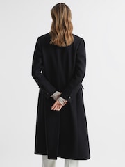 Reiss Black Darla Longline Double Breasted Formal Coat - Image 5 of 7