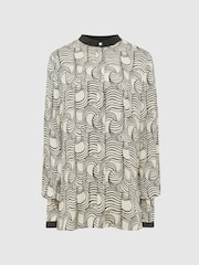 Reiss Cream/Black Jess Swirl Print Shirt Blouse - Image 2 of 7