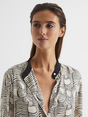 Reiss Cream/Black Jess Swirl Print Shirt Blouse - Image 4 of 7