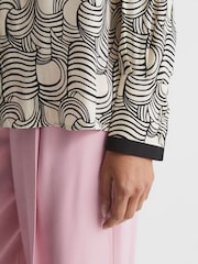 Reiss Cream/Black Jess Swirl Print Shirt Blouse - Image 6 of 7