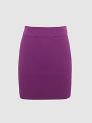 Reiss Magenta Bea Knitted Co-ord Mini Skirt - Image 2 of 5