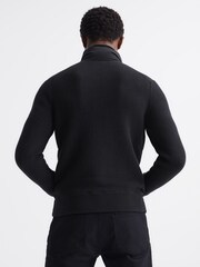 Reiss Black Colby Quilted Knitted Hybrid Jacket - Image 5 of 8