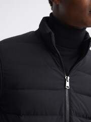 Reiss Black Colby Quilted Knitted Hybrid Jacket - Image 7 of 8