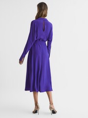 Reiss Purple Cecily Petite Wrap Shirt Midi Dress - Image 5 of 8