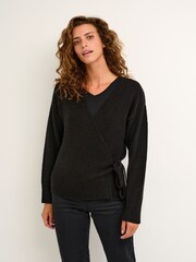 Kaffe Wendy Black Wrap Cardigan - Image 1 of 6
