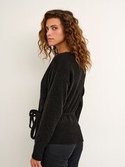 Kaffe Wendy Black Wrap Cardigan - Image 2 of 6