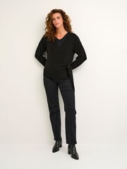 Kaffe Wendy Black Wrap Cardigan - Image 3 of 6