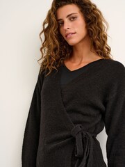 Kaffe Wendy Black Wrap Cardigan - Image 4 of 6
