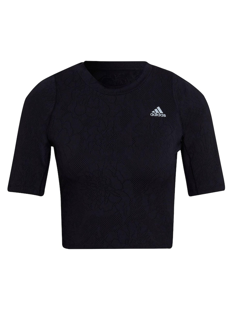 adidas Black Run Fast Lace T-Shirt - Image 7 of 7