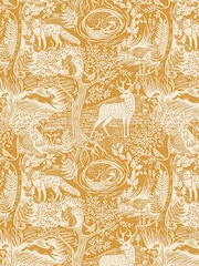 furn. Yellow Winter Woods Animal Wallpaper - Image 1 of 1