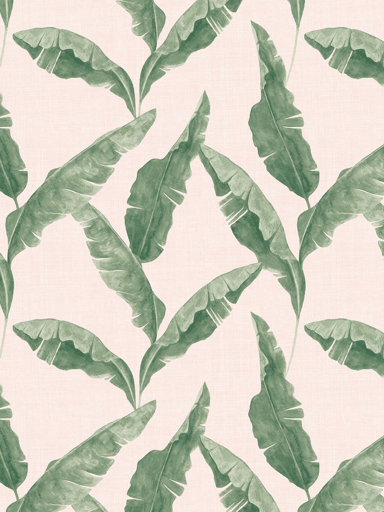 furn. Green/Blush Plantain Botanical Wallpaper - Image 1 of 1