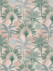 furn. Pink Malaysian Palm Tropical Wallpaper Sample - Image 1 of 1