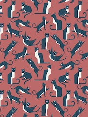 furn. Pink Geo Cat Printed Wallpaper - Image 1 of 1
