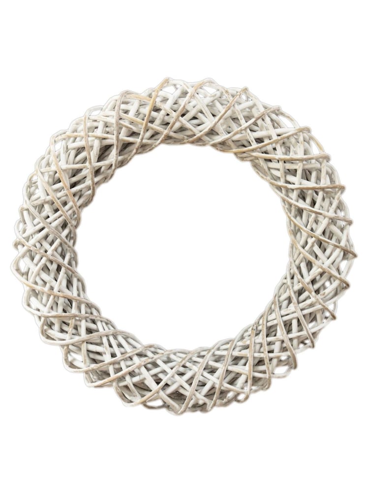 Ivyline White Rattan Diam 40cm Wreath - Image 1 of 6