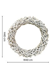 Ivyline White Rattan Diam 40cm Wreath - Image 4 of 6