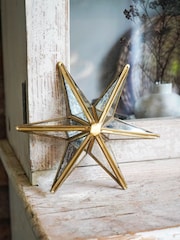 Ivyline Brass Antique Brass Hanging Mercury Glass Star - Image 2 of 4