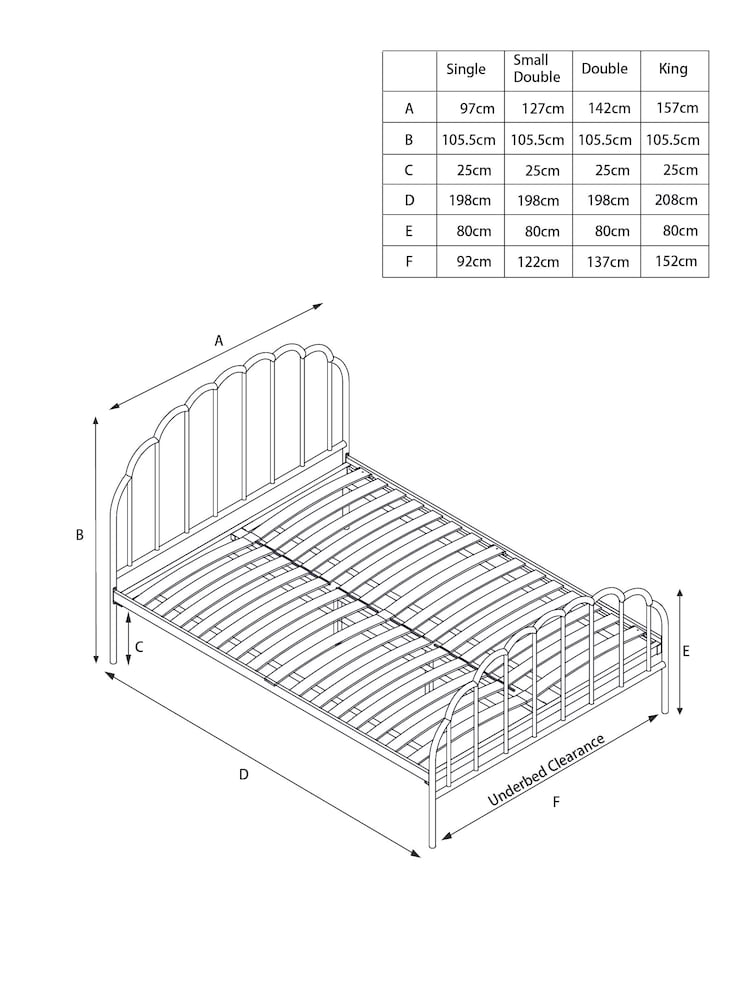 White Stella Metal Bed Frame - Image 6 of 6