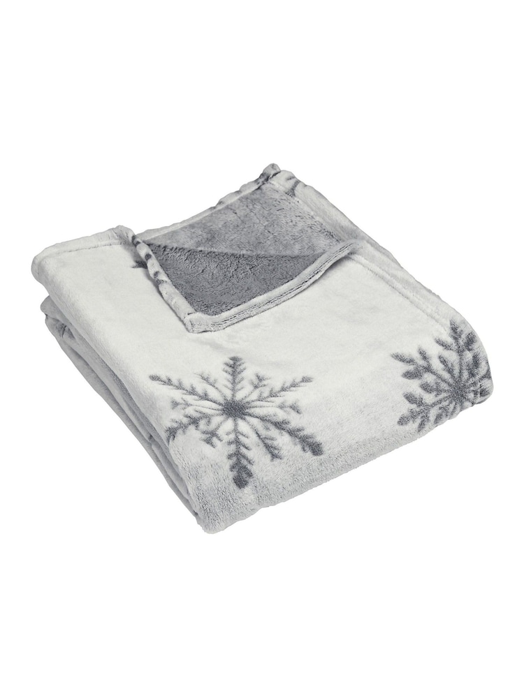 furn. Silver Snowflake Throw - Image 5 of 5