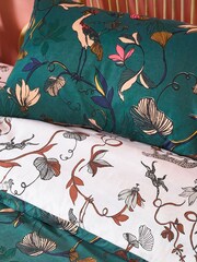 furn. Juniper Green Wildlings Tropical Reversible Duvet Cover and Pillowcase Set - Image 3 of 3