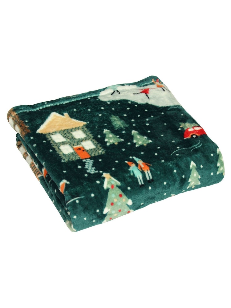 furn. Green Winter Pines Throw - Image 4 of 4