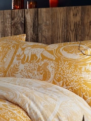 furn. Yellow Winter Woods Animal Reversible Christmas Duvet Cover and Pillowcase Set - Image 3 of 4