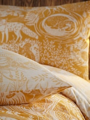 furn. Yellow Winter Woods Animal Reversible Christmas Duvet Cover and Pillowcase Set - Image 4 of 4