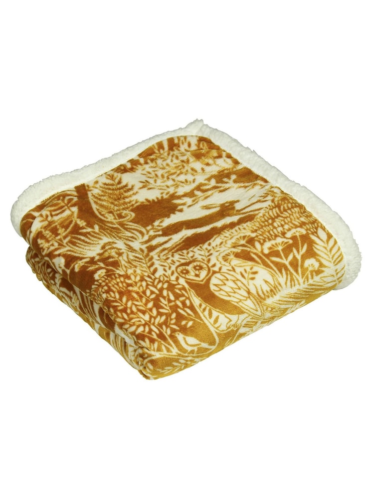 furn. Yellow Winter Woods Christmas Throw - Image 2 of 5