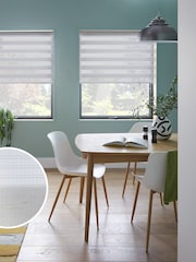 Light Grey Ready Made Woven Day And Night Zebra Roller Blinds - Image 1 of 8