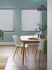 Light Grey Ready Made Woven Day And Night Zebra Roller Blinds - Image 4 of 8