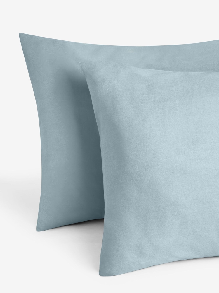 Blue Sky Cotton Rich Plain Duvet Cover and Pillowcase Set - Image 2 of 4