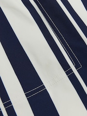 River Island Blue Elasticated Stripe Embroidery Swim Shorts - Image 4 of 4